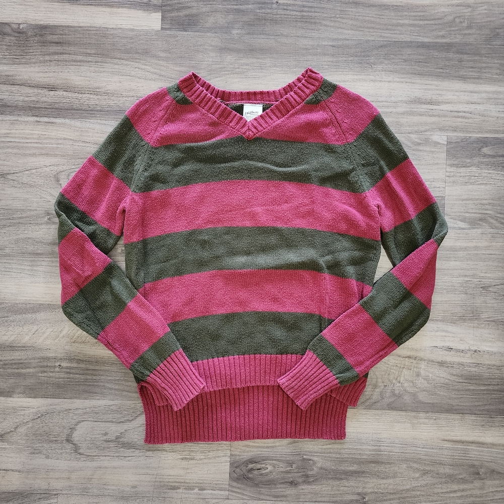 Spirit Halloween Freddy Krueger Striped V-Neck Sweater